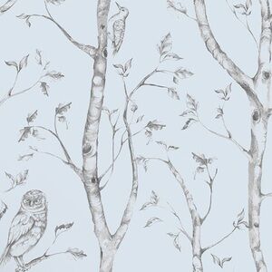 Brewster Home Fashions NuWallpaper Woods Peel & Stick Wallpaper, Blue, New